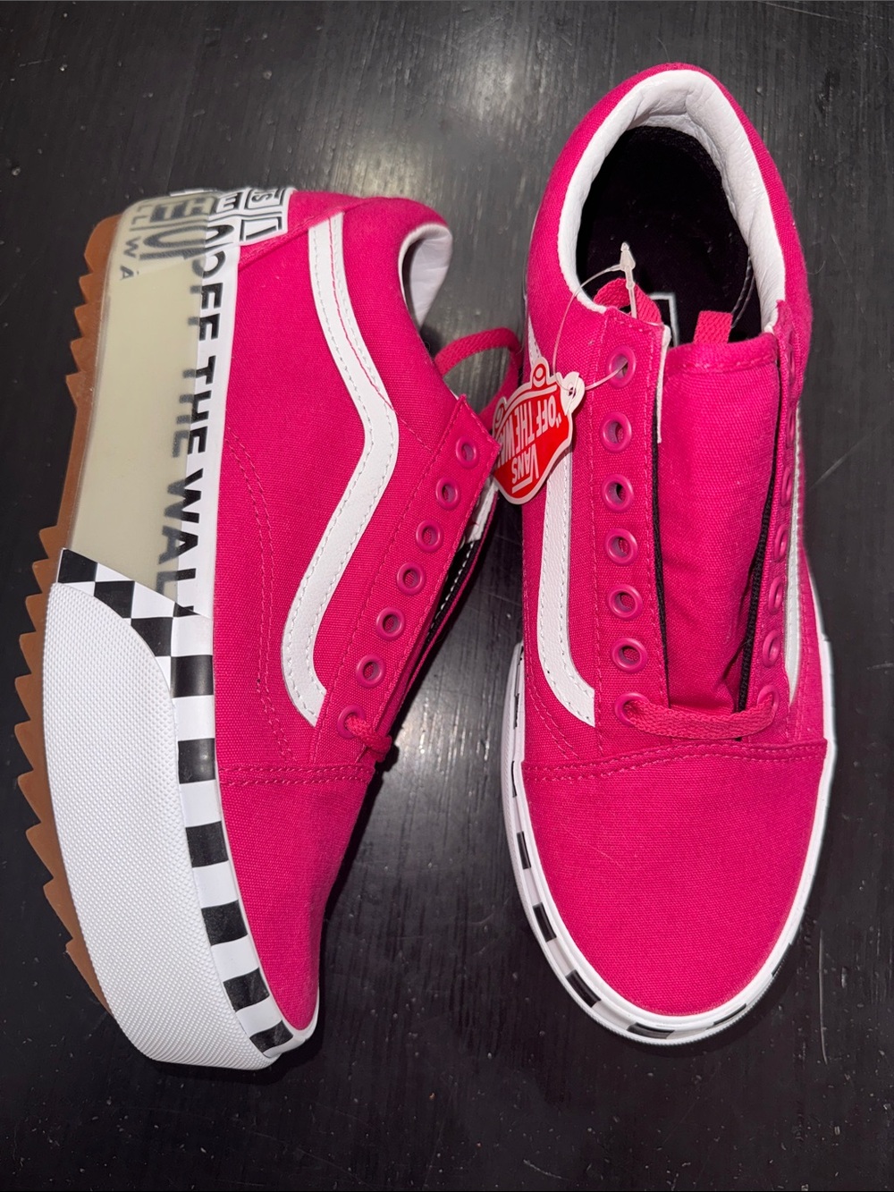VANS off the wall. hot pink women’s platform sneakers size 8.5. NEW with tags. - Picture 3 of 10